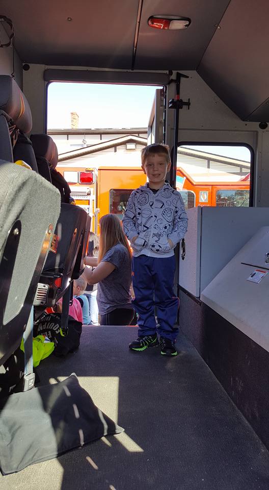 young student on a truck